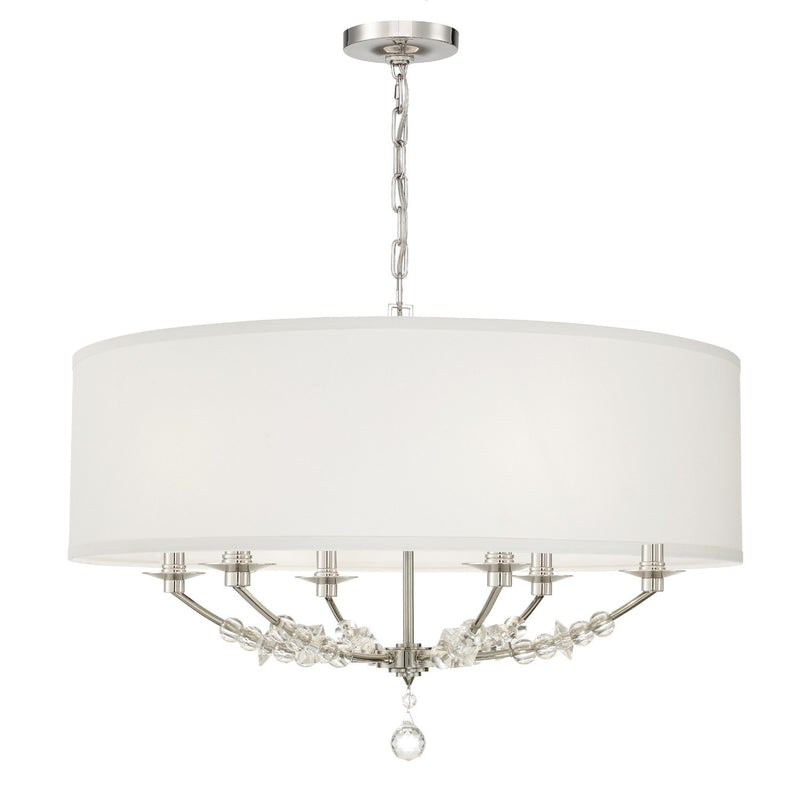 Mirage 6 Light 30" Chandelier in Polished Nickel