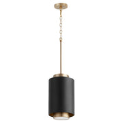 8" Cylinder Pendant in Textured Black