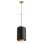 8" Cylinder Pendant in Textured Black