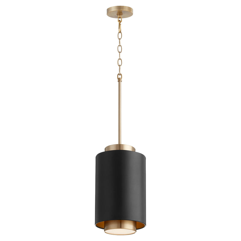 8" Cylinder Pendant in Textured Black