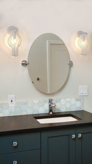 Contour 1 Light 7" Wall Sconce in White in a room setting