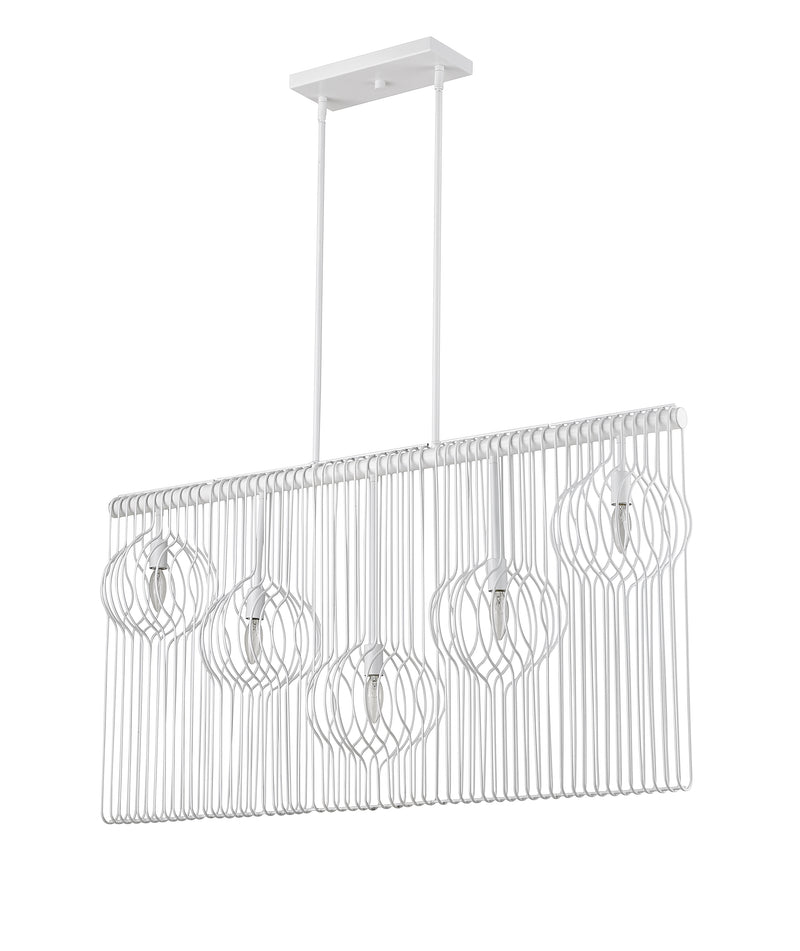Contour 5 Light 45.75" Linear Pendant in White