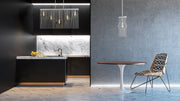 Contour 5 Light 45.75" Linear Pendant in White in a room setting