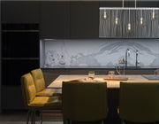 Contour 5 Light 45.75" Linear Pendant in White in a room setting