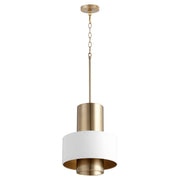 12" Cylinder Drum Pendant in Studio White