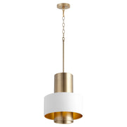 12" Cylinder Drum Pendant in Studio White