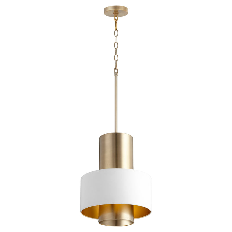 12" Cylinder Drum Pendant in Studio White