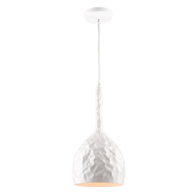 Forged Metal Pendant in Glossy White - Lamps Expo