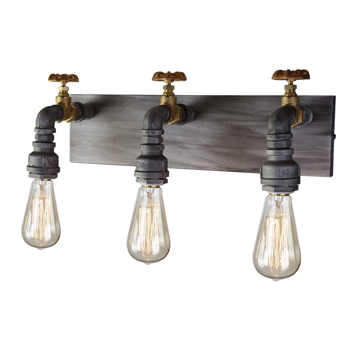 American Industrial Wall Light in Iron & Brass - Lamps Expo