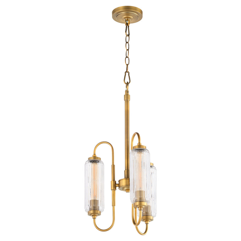 Whitmire 24.25" Tall 3 Light Chandelier in Brushed Brass