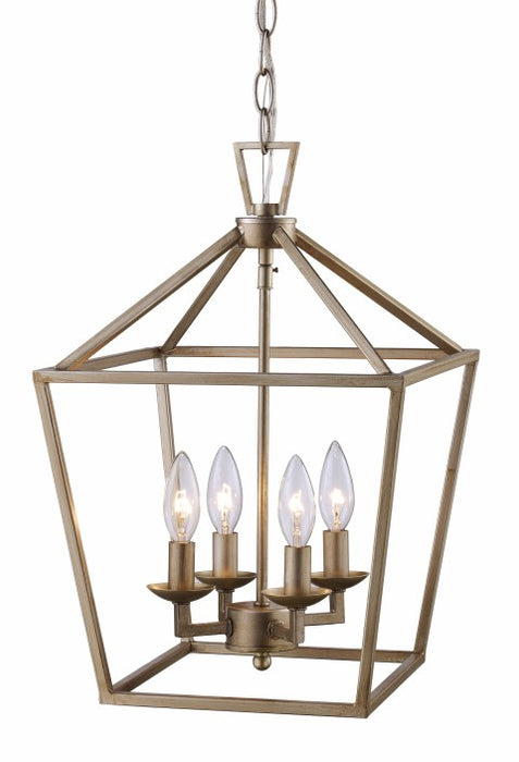 Lacey 4-Light Pendant in Antique Silver Leaf