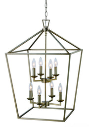 Lacey 8-Light 19" Cage Chandelier in Antique Silver Leaf