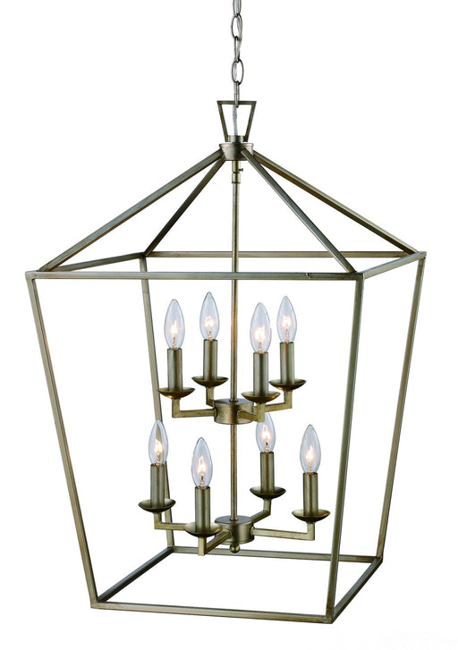 Lacey 8-Light 19" Cage Chandelier in Antique Silver Leaf