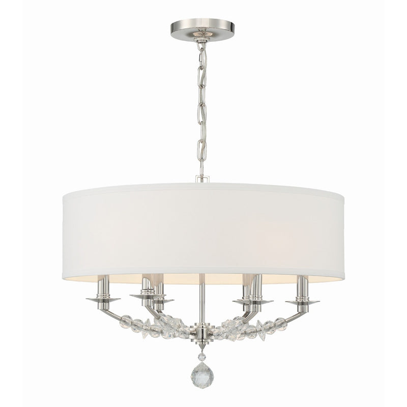 Mirage 6 Light 24" Chandelier in Polished Nickel