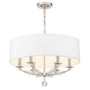 Mirage 6 Light 24" Chandelier in Polished Nickel