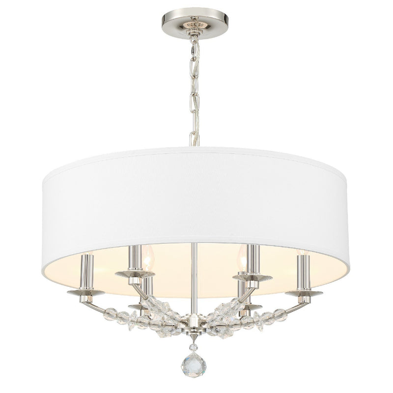 Mirage 6 Light 24" Chandelier in Polished Nickel