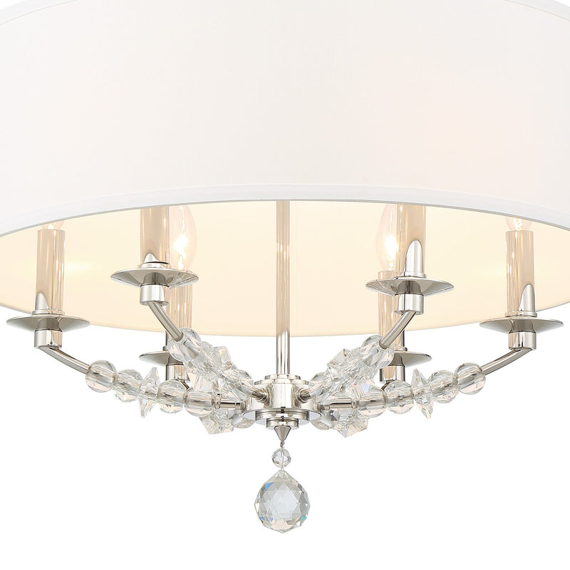 Mirage 6 Light 24" Chandelier in Polished Nickel