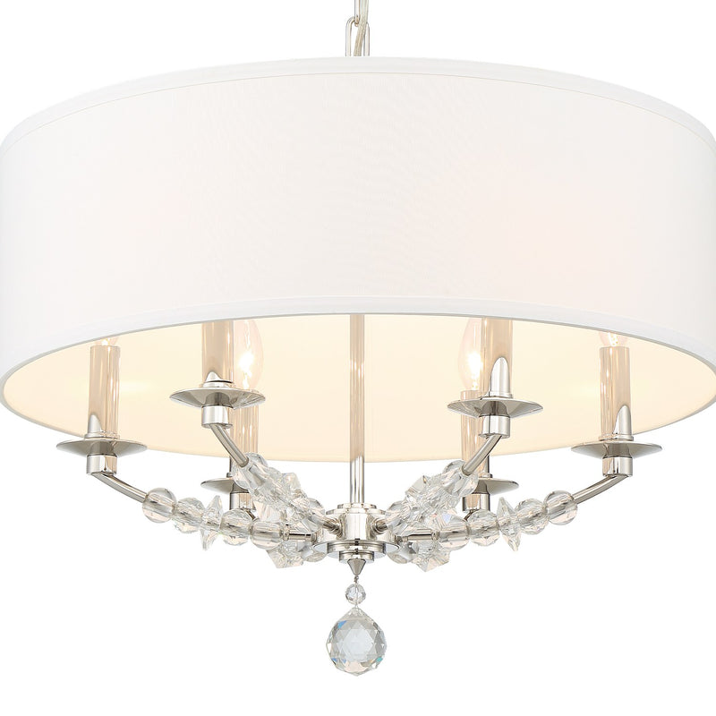 Mirage 6 Light 24" Chandelier in Polished Nickel