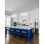 Mirage 6 Light 24" Chandelier in Polished Nickel in a room setting