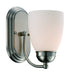 Clayton 1-Light Wall Sconce in Brushed Nickel with White Frosted Glass