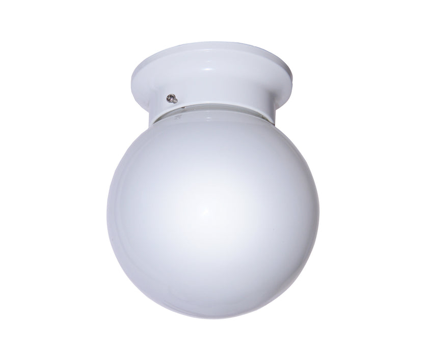 Dash 1-Light Flushmount in White with Opal Glass