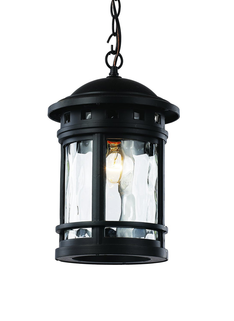 Boardwalk 9" Outdoor Hanging Lantern in Black