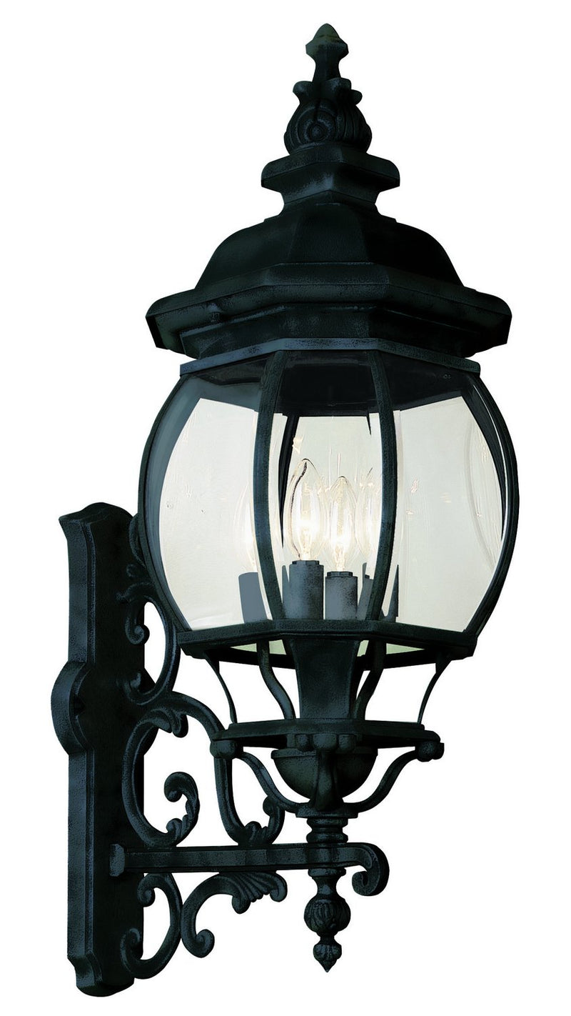 Francisco 4-Light 32" Outdoor Wall Lantern in Black