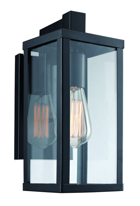 Oxford 1-Light Wall Lantern in Black with Clear Glass