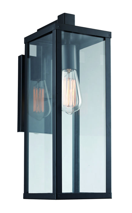 Oxford 1-Light Wall Lantern in Black with Clear Glass