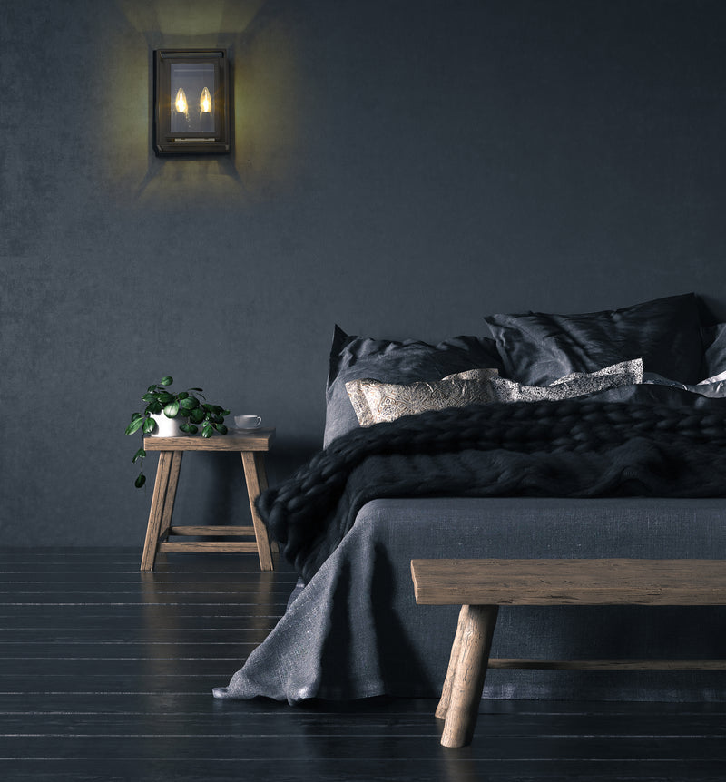 Infinity 2 Light 8.25" Wall Sconce in Misty Charcoal in a room setting