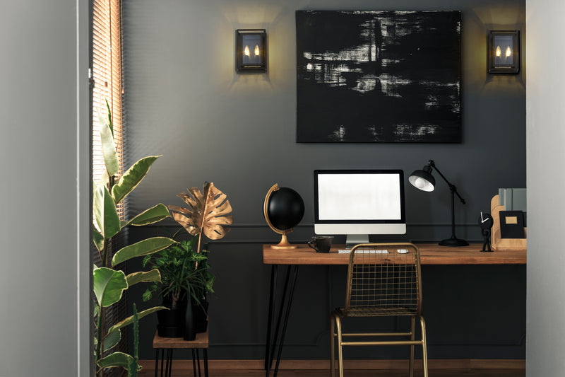 Infinity 2 Light 8.25" Wall Sconce in Misty Charcoal in a room setting