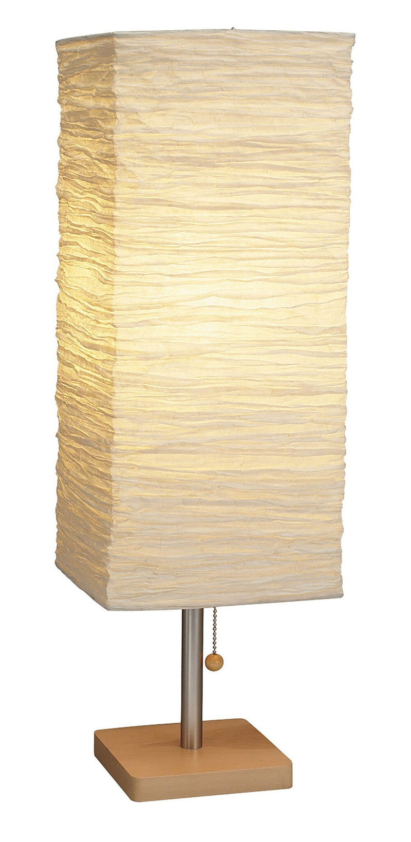 Dune Table Lamp in Natural Rubber Wood/Steel