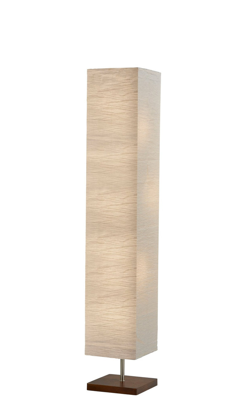 Dune 3-Light Floor Lamp in Brushed Steel W. Walnut Rubberwood