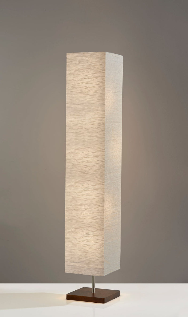 Dune 3-Light Floor Lamp in Brushed Steel W. Walnut Rubberwood