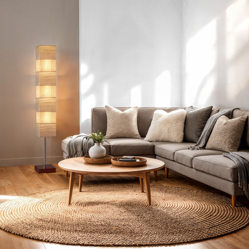 Sahara 3-Light Floor Lamp in Brushed Steel