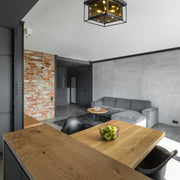 Infinity 4 Light 16" Flush Mount in Misty Charcoal in a room setting