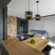 Infinity 3 Light 8" Pendant in Misty Charcoal in a room setting
