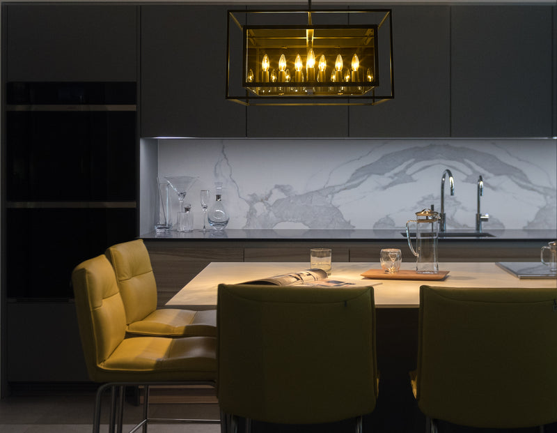 Infinity 12 Light 24" Pendant in Misty Charcoal in a room setting
