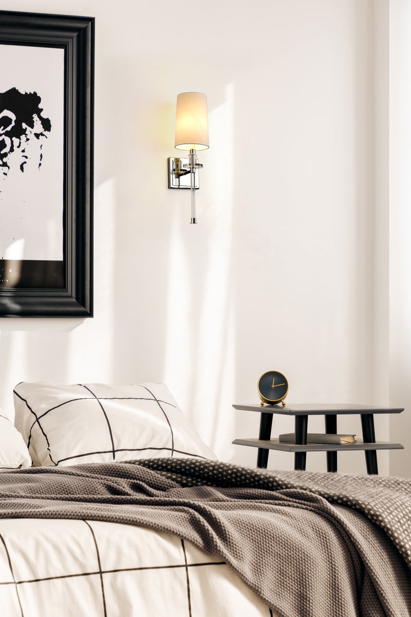 Sophia 1 Light 5.5" Wall Sconce in Polished Nickel in a room setting