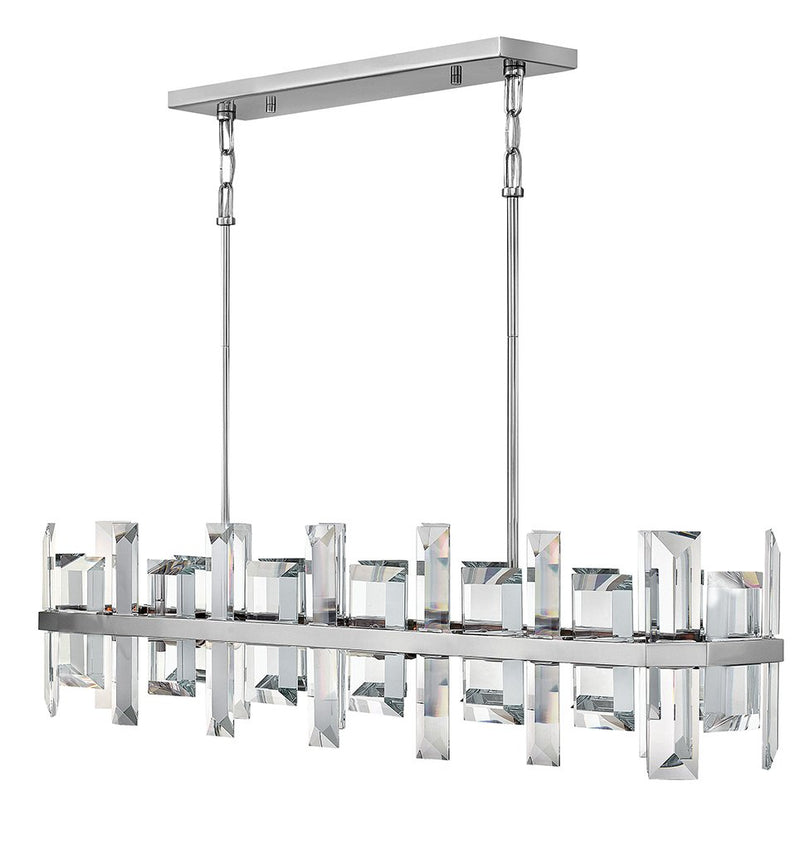 Odette 8-Light Linear Chandelier in Polished Nickel