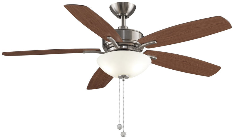 Aire Deluxe 52" Ceiling Fan with LED Light in Brushed Nickel / Cherry/Dark Walnut Blades