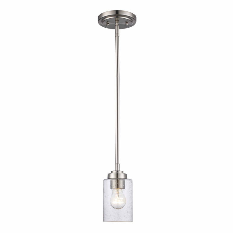 Mod Pod 1-Light 3.9" Seeded Glass Mini Pendant in Brushed Nickel