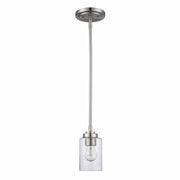 Mod Pod 1-Light 3.9" Seeded Glass Mini Pendant in Brushed Nickel