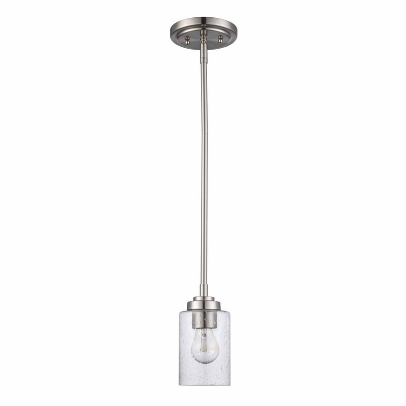 Mod Pod 1-Light 3.9" Seeded Glass Mini Pendant in Brushed Nickel