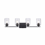 Mod Pod 4-Light 31" Seeded Glass Vanity Light in Black