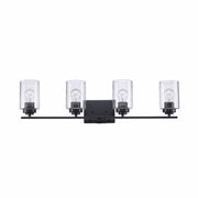 Mod Pod 4-Light 31" Seeded Glass Vanity Light in Black