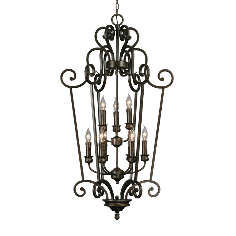 Heartwood 9-Light Chandelier in Burnt Sienna