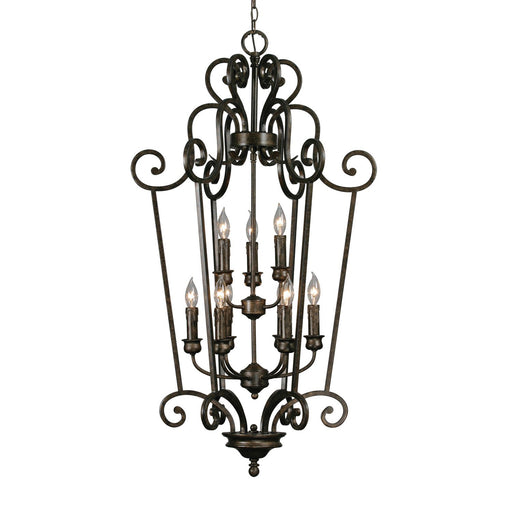 Heartwood 9-Light Chandelier in Burnt Sienna