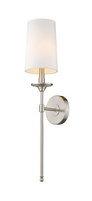 Emily 1 Light 5.5" Wall Sconce, 26" Tall in Brushed Nickel