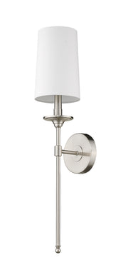 Emily 1 Light 5.5" Wall Sconce, 26" Tall in Brushed Nickel